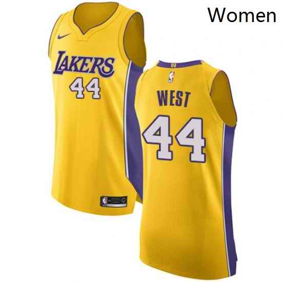Womens Nike Los Angeles Lakers 44 Jerry West Authentic Gold Home NBA Jersey Icon Edition